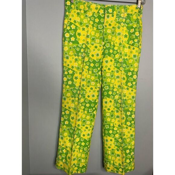 Vintage Lilly Pulitzer Mens Stuff Palm Beach Mod Floral Signature Print Golf Pan